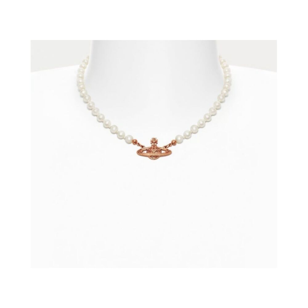 Vivienne Westwood rose gold Orb Pearl Necklace